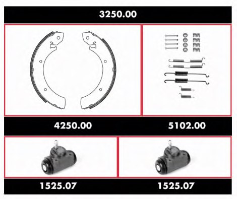 REMSA 3250.00 Brake Set, drum brakes